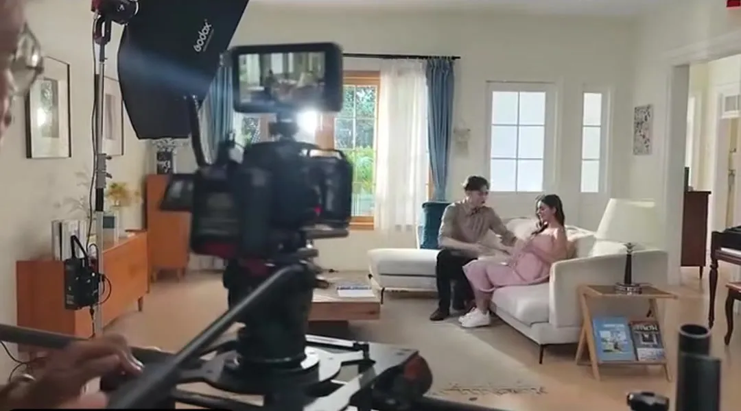 Behind the scenes: living-room set