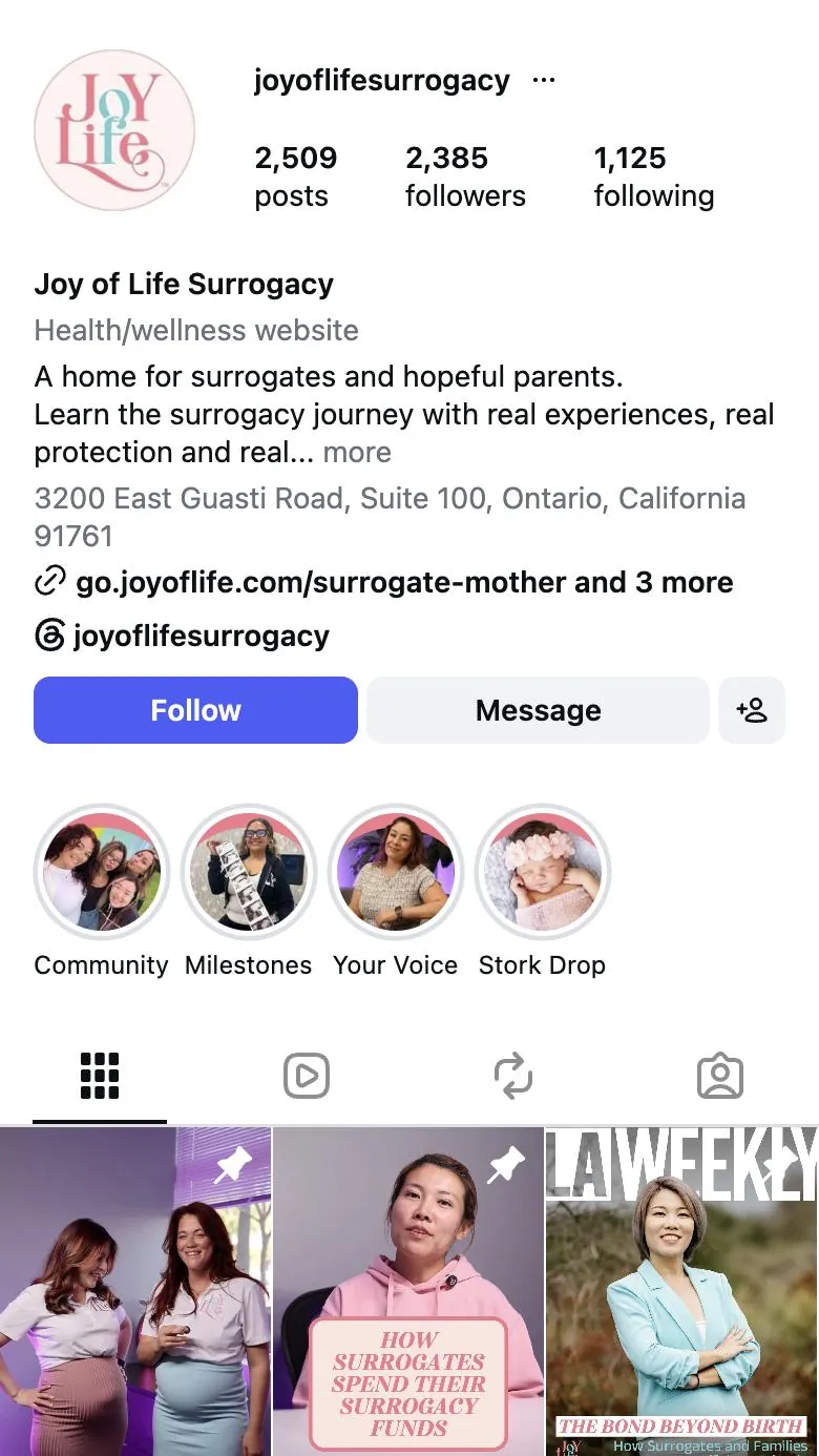 Joy of Life social account